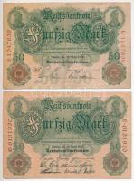 Német Birodalom 1906. 50M + 1910. 50M T:III
German Empire 1906. 50 Mark + 1910. 50 Mark C:F