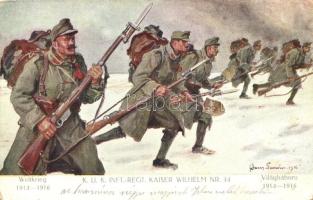 K.u.K. Infanterie-Regiment Kaiser Wilhelm Nr. 34 / K.u.K. soldiers, battle scene s: Hans Larwin (EK)