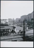 cca 1968 Budapest, Moszkva tér, 2 db korabeli vintage negatívról készült mai nagyítás, 25x18 cm