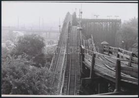 cca 1969 Budapesti vidámpark, hullámvasút, 4 db korabeli vintage negatívról készült mai nagyítás, 18...