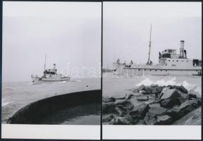 cca 1960 Jókai hajó a Balatonon, 2 db korabeli vintage negatívról készült mai nagyítás, 18x13 cm