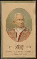 1893 XIII. Leó pápát ábrázoló litografált nyomtatvány, 11,5x7 cm