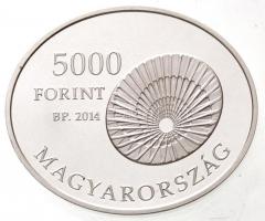 2014. 5000Ft Ag "Bárány Róbert 100 éve nyerte el a Nobel-díjat" (12,5g/0.925) T:PP