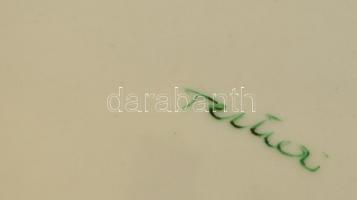 Herendi porcelán virágmintás süteményes készlet 1 tál + 5 tányér, kézzel festett, hibátlan, jelzett ...