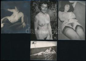 4 db erotikus fotó, 4,5x6,5 cm és 9x6,5 cm közti méretben