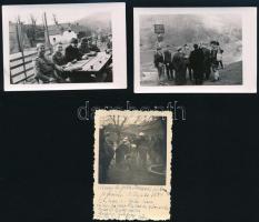 1943 Jagodina Szerbia. Német katonák 9 db front mögötti életet megörökítő, érdekes feliratozott fotó...