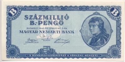 1946. 100.000.000BP eltolódott előlapi nyomat T:I