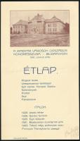 1930 Magyar Városok Országos Kongresszusa Budafok. Képes menükártya