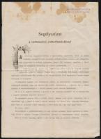 1898 Segélyszózat. Felhívás a süketnémák, vakok és hülyék javára szóló gyűjtésre. Foltos