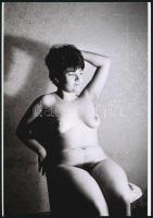 cca 1969 Két kép a téglagyárból, 2 db szolidan erotikus fénykép, vintage negatívról készült mai nagy...