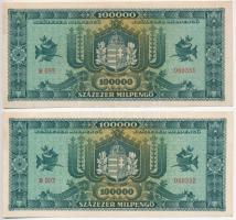 1946. 100.000MP "B 093" (2x) sorszámkövetők T:I,I-