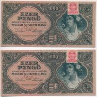 1945. 1000P &quot;MNB&quot; bélyeggel, &quot;F 555&quot; (2x) sorszámkövetők T:I