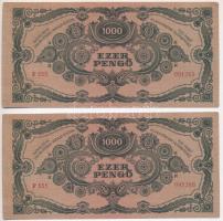 1945. 1000P "MNB" bélyeggel, "F 555" (2x) sorszámkövetők T:I