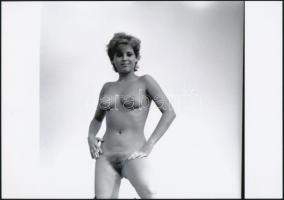 cca 1978 A fiatalság legszebb évei, 3 db szolidan erotikus fénykép, vintage negatívról készült mai n...