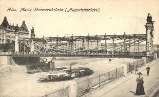 Vienna, Wien; Maria Theresienbrücke (Augartenbrücke) / bridge, steamship (EK)
