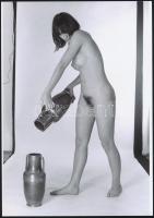 cca 1974 Az élet forrása, 2 db szolidan erotikus fénykép, vintage negatívról készült mai nagyítások, 25x18 cm / 2 erotic photos, 25x18 cm