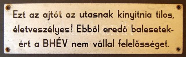 BHÉV figyelmeztető tábla