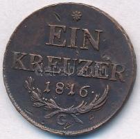 Ausztria 1816G 1kr Cu T:2,2- ü., ph.
Austria 1816G 1 Kreuzer Cu C:XF,VF ding, edge error
Krause KM...