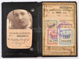 1926 A Magyar Királyi Államvasutak félárú jegy váltására jogosító fényképes igazolványa