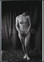 cca 1975 Szép emlékek, 3 db szolidan erotikus fénykép, vintage negatívról készült mai nagyítások, 25x18 cm / 3 erotic photos, 25x18 cm