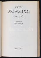 Pierre Ronsard verseiből. Fordította Pál Endre. Bp., 1941, Officina. Kiadói egészvászon-kötés, kiadó...
