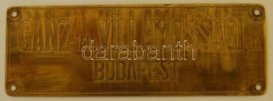 GANZ gyári tábla (rézből)