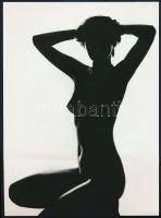 cca 1978 Műtermi aktfotók, 2 db vintage fotóművészeti alkotás, az egyik feliratozott, 24x18 cm