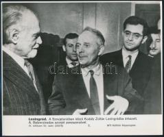 cca 1965 Kodály Zoltánról készült 4 db vintage fotó, kettő feliratozva, 9x12 cm és 24x18 cm