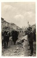 1940 Szászrégen, Reghin; bevonulás, Horthy Miklós / entry of the Hungarian troops, Horthy "1940 Szászrégen visszatért" So. Stpl