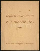 1923 Bp., A Nemzeti Hajós Egylet alapszabályai, 14p
