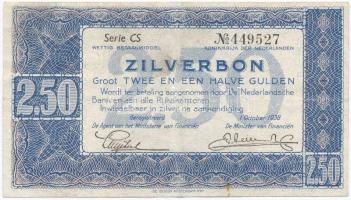 Hollandia 1938. 2 1/2G T:III,III- Netherlands 1938. 2 1/2 Gulden C:F,VG