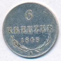 Ausztria 1848A 6kr Ag T:2 Austria 1848A 6 Kreuzer Ag C:XF