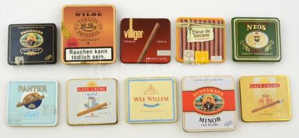 10 db különféle fém szivarkás doboz