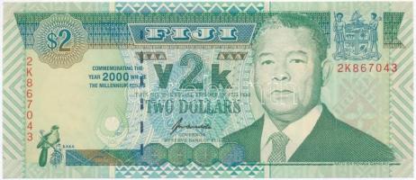 Fidzsi-szigetek 2000. 2$ y2k T:I Fiji Islands 2000. 2 Dollars y2k C:UNC