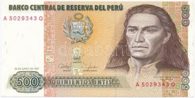 Peru 1987. 500I T:I,I- Peru 1987. 500 Intis C:UNC,AU