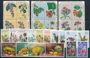 1959-1982 Virág motívum 28 db klf bélyeg, közte teljes sorok, 4-es tömbök, 1959-1982 Flower 28 stamps