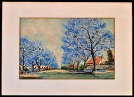 M'Laren jelzéssel: Virágzó fasor. Akvarell, papír, 17×26 cm