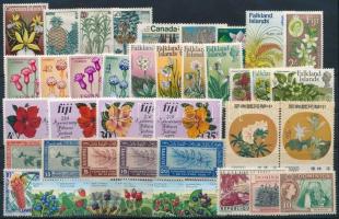 1927-1984 Virág motívum 41 db klf bélyeg, közte teljes sorok és önálló értékek, 1927-1984 Flowers 41 diff stamps with sets