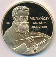 ifj. Szlávics László (1959-) 2011. "Nagy Magyarok / Munkácsy Mihály 1844-1900" aranyozott Cu emlékérem (40mm) T:PP ujjlenyomat