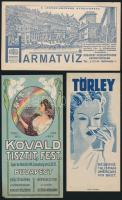 3 db számolócédula: Törley, Hungária Harmatvíz, Kovald