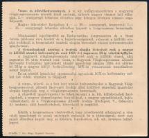 1938 A magyarok Világkongresszusa által kiállított részvételi igazolvány