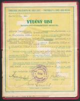 1938 Léva, Kétnyelvű munkakönyv illetékbélyeggel