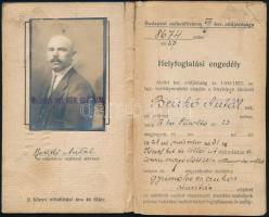 1927 Budapest székesfőváros VIII. kerületi elöljárósága által utcai árusok és cipőtisztítók számára ...