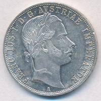 Ausztria 1859A 1Fl Ag Ferenc József T:1- apró ü.  Austria 1859A 1 Florin Ag Franz Joseph C:AU tiny ding Krause KM#2219