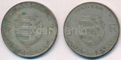 1947. 5Ft Ag "Kossuth" (2x) T:2-,3 patina