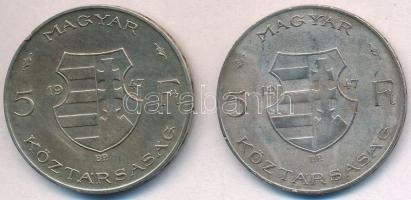 1947. 5Ft Ag "Kossuth" (2x) T:2-,3