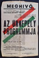 1938 Békásmegyer, I. világháborús emlékünnepség plakátja 30x50 cm
