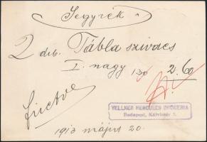 1913 Budapest V. Herkules drogéria, gyógyszertár reklámkártya, pecséttel