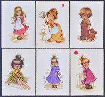 66 db MODERN gyerek motívumlap, 9 db Füzesi Zsuzsa grafikai művészlap / 66 modern children motive cards