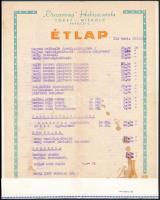 1977 Tokaj, A Tiszavirág Halászcsárda étlapja, foltos